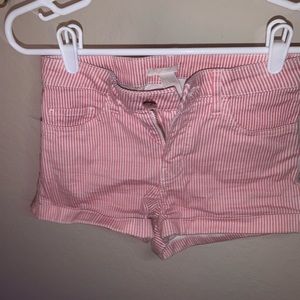 Red and white stripped shorts